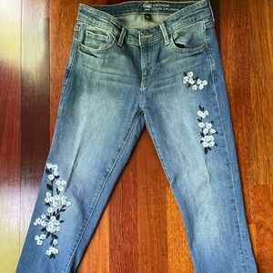 GAP Floral Embroidered Girlfriend Jeans